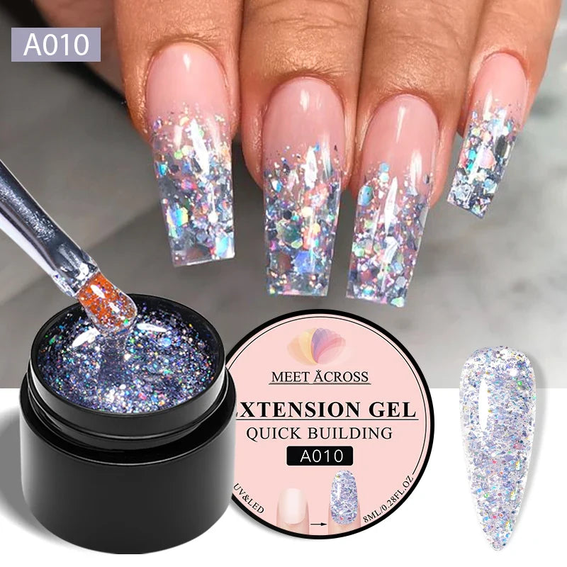Milky White Nail Extension Gel Clear Nude Building UV Gel For Nails Finger Extensions Form Tips French Nails Manicure Nail Art 71