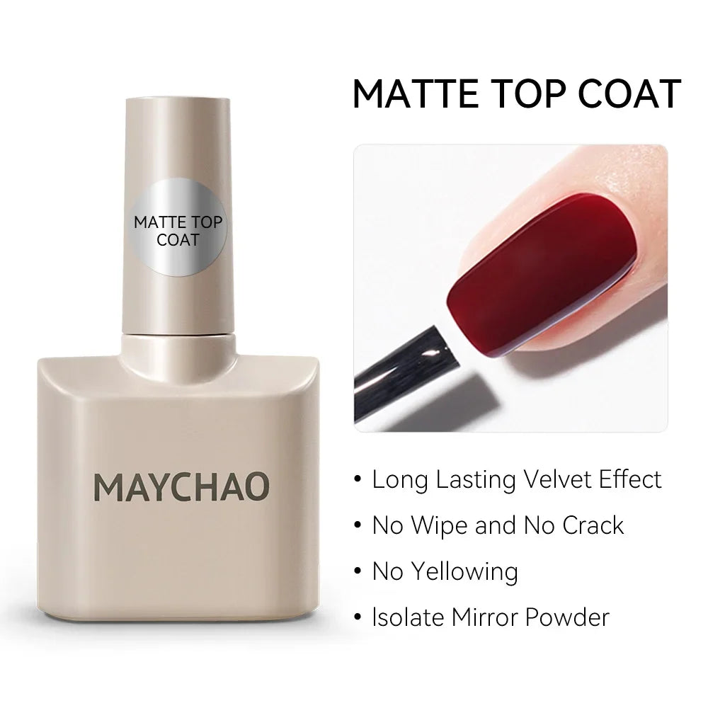 MAYCHAO 12ml Jelly Gel Nail Polish Semi Permanent Top Coat Soak Off UV LED Gel Art Nail Varnish Manicure Long Lasting Nail Gel 16