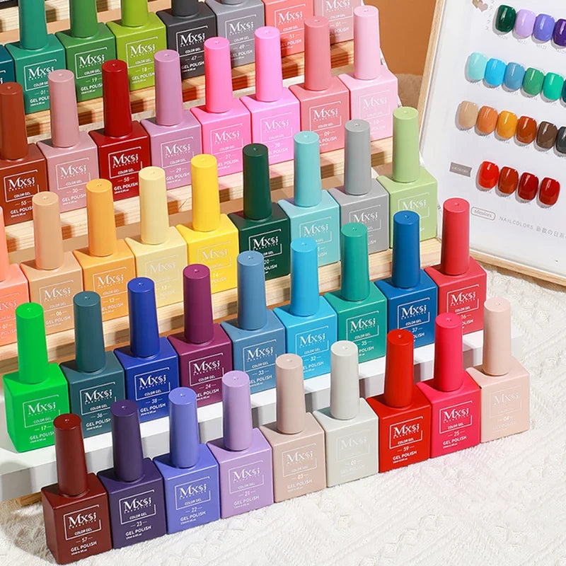 Mxsi 15ml Gel Nail Polish Neon Brown Royal Blue Red Green Pastal Nude Nail Art Varnish Gel Lacquer Top Coat UV Gel Nail Not Set 1