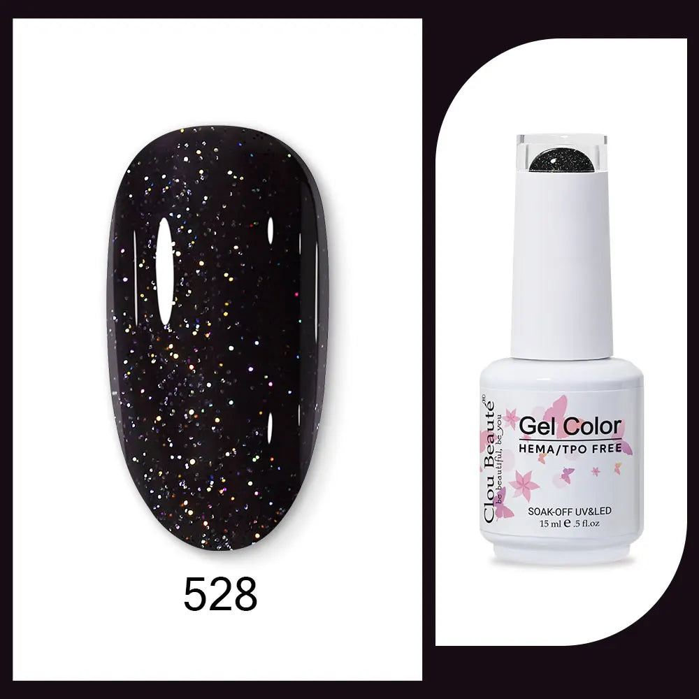 Clou Beaute 15ml Red Black White Green Neon Gel Nail Polish Base Top Coat Velvet Top 400 Colors Semi Permanent Gel Nail Varnish 104