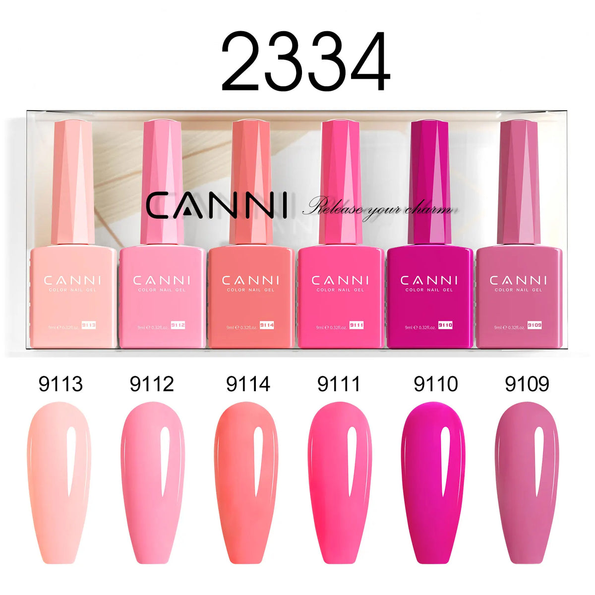 6pcs*9ml CANNI HEMA FREE Nail Gel Polish Set Gorgeous Color Semi Permanent Pigmented Painting Gel Soak off UV LED Gel Nails Kit 13