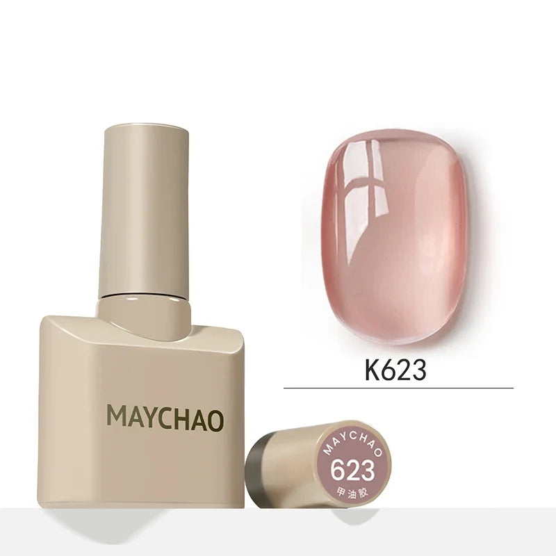 MAYCHAO 12ml Jelly Gel Nail Polish Semi Permanent Top Coat Soak Off UV LED Gel Art Nail Varnish Manicure Long Lasting Nail Gel 11
