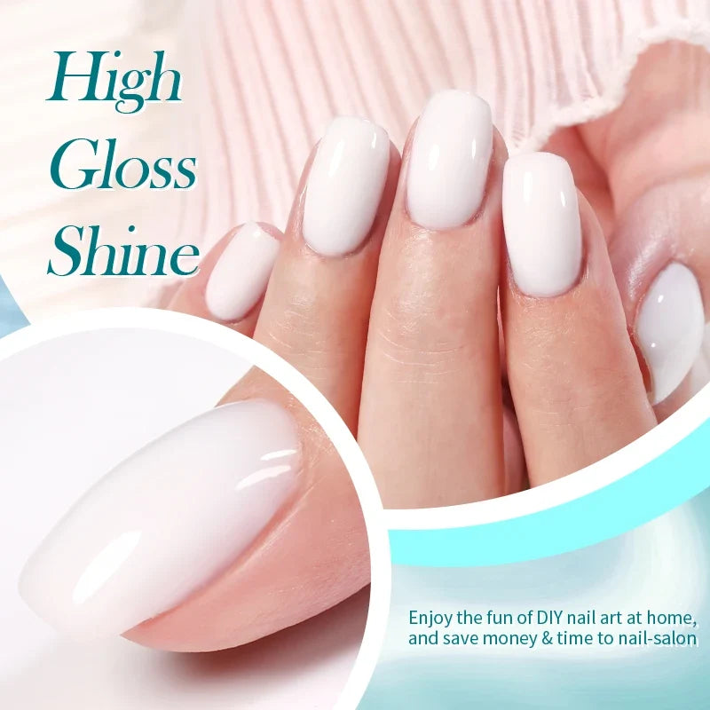 BORN PRETTY Milky Jelly Rubber Base Gel for Gel Nail Polish 15ml Russian Self-leveling Nude Color Soak Off Semi Permanent UV Gel 4