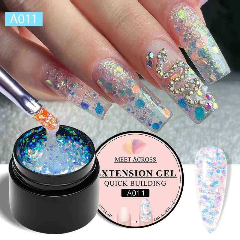Milky White Nail Extension Gel Clear Nude Building UV Gel For Nails Finger Extensions Form Tips French Nails Manicure Nail Art 13