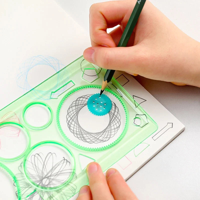 Creative Geometry Spirograph Drawing Stencils Set | Painting Template Art Crafts Kids Educational Toy 2