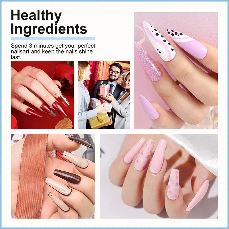 Professional Nail Gel Set, Manicure Tools Kit And Nail Lamp 18 Colors Varnish UV Gel Nail Polish Kit Contains Nail Drill Machine 6