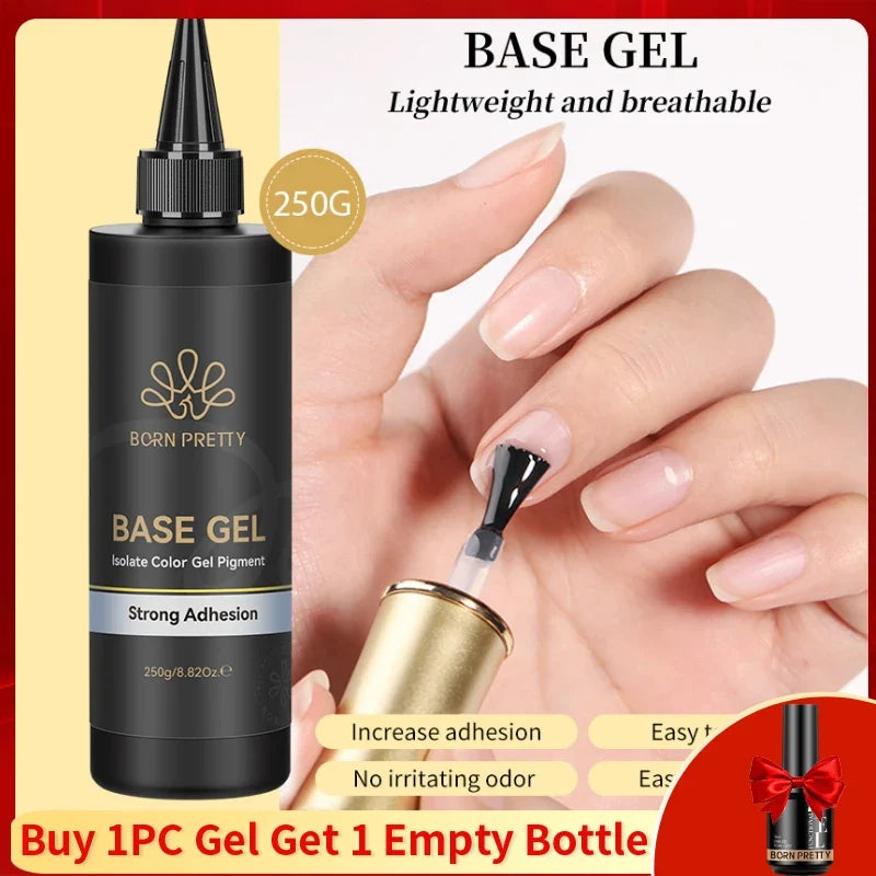 BORN PRETTY 250g Milky White Jelly Nude Gel Nail Polish Refilled Package Translucent Clear Semi Permanent Soak Off UV Gel 20