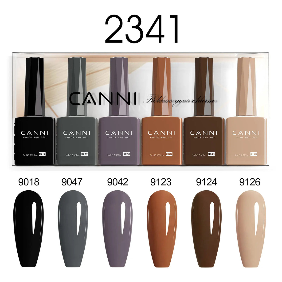 6pcs*9ml CANNI HEMA FREE Nail Gel Polish Set Gorgeous Color Semi Permanent Pigmented Painting Gel Soak off UV LED Gel Nails Kit 40