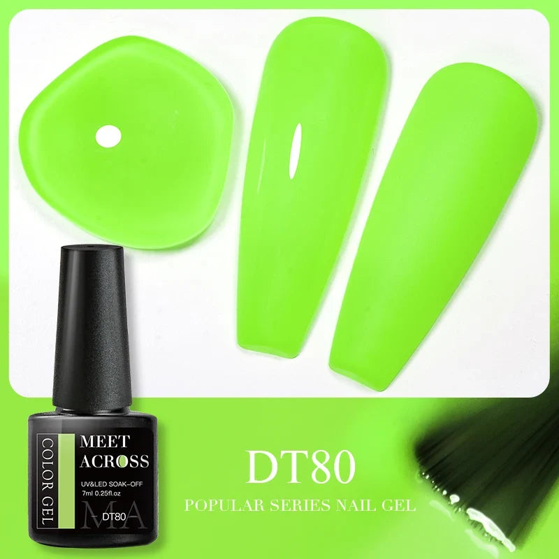 MEET ACROSS 5ml Pink Dried Flower Gel Nail Polish Natural Flower Fairy Nail Art Gel Soak Off UV LED Painting Varnishes For Nails 18