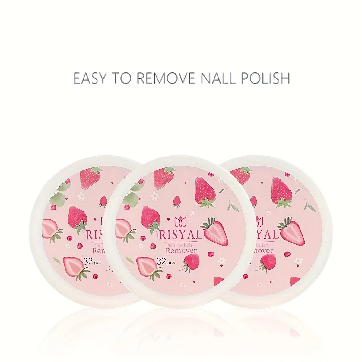 32pcs/Box Strawberry Nail Polish Remover Pads, Soft Absorbable Wipes for Easy Manicure & Pedicure Care 4