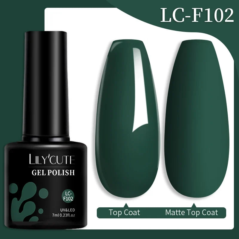 LILYCUTE 7ML Colorful Gel Nail Polish 129 Colors Long Lasting For Manicure Semi Permanent Base Top Coat Nail Art UV Gel Varnish 106