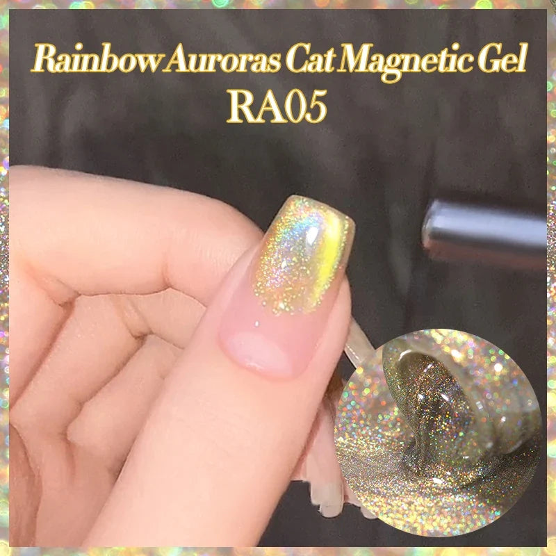 BORN PRETTY 10ml Silver Water Light Cat Magnetic Gel Nail Polish Nail Supplies Vernis Semi Permanent Gel for Fall Winter Nails 71