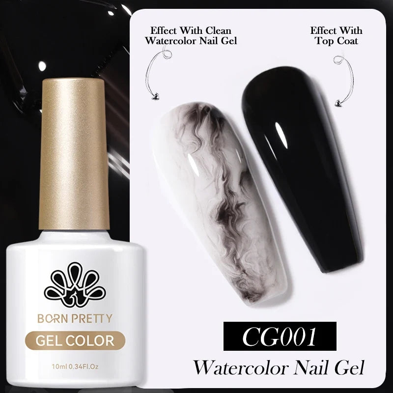 BORN PRETTY 10ml Clear Blooms Gel Polish UV LED Soak Off Nail Art Polish for Spreading Effect Marble Nail Polish Gel Painting 38