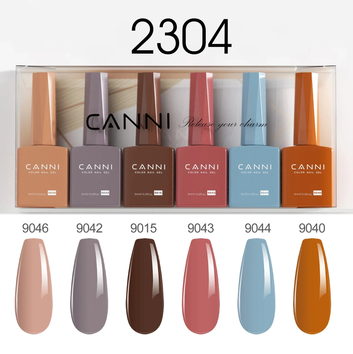 6pcs*9ml CANNI HEMA FREE Nail Gel Polish Set Gorgeous Color Semi Permanent Pigmented Painting Gel Soak off UV LED Gel Nails Kit 36
