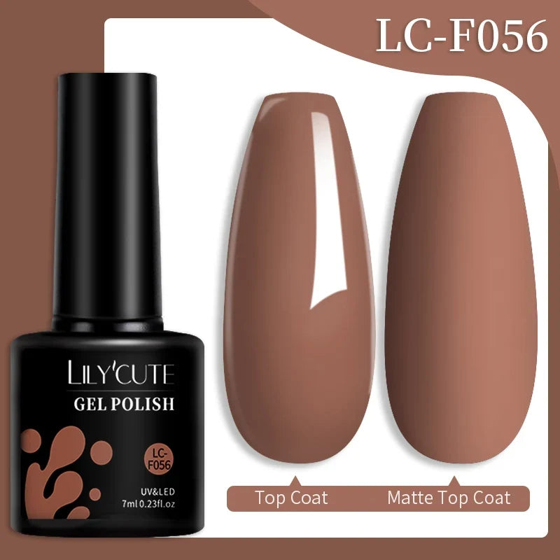 LILYCUTE 7ML Colorful Gel Nail Polish 129 Colors Long Lasting For Manicure Semi Permanent Base Top Coat Nail Art UV Gel Varnish 53