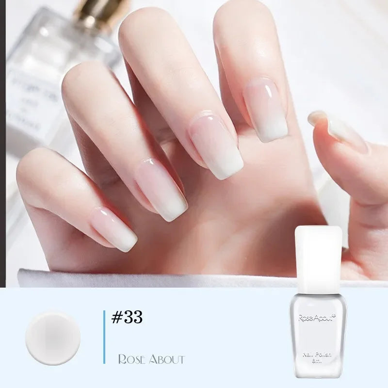 40 Colors No Bake Water-based Nail Polish Glitter Sequins Long-lasting Tearable Healthy Tearable Quick-drying Nude Nail Polish 26