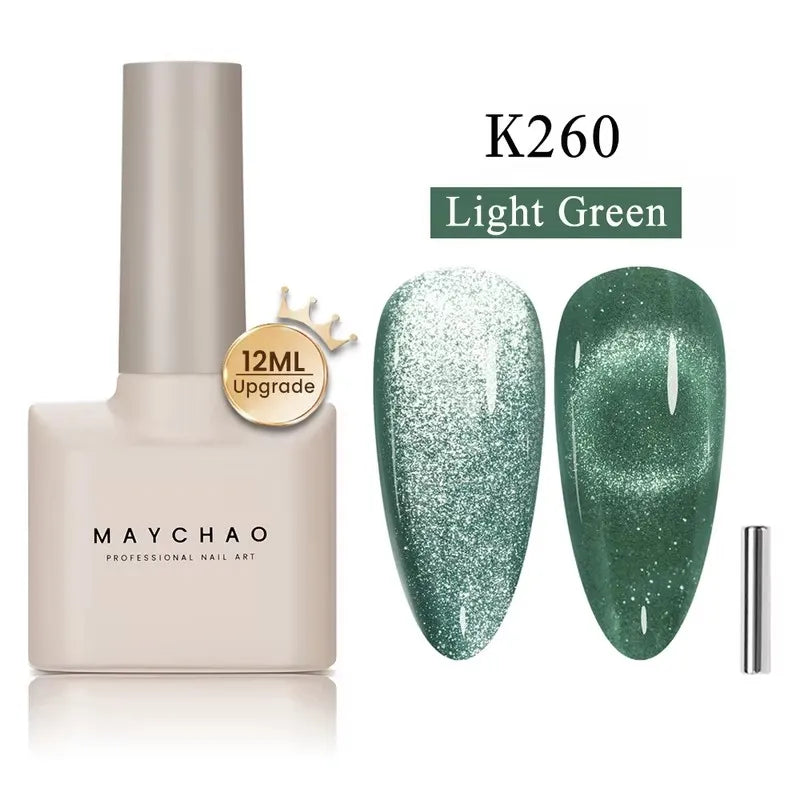 MAYCHAORomantic Galaxy Cat Eye Gel Nail Polish With Magnet Soak off UV Holographic Magnetic Rainbow Gel Polish for Nail Manicure 48