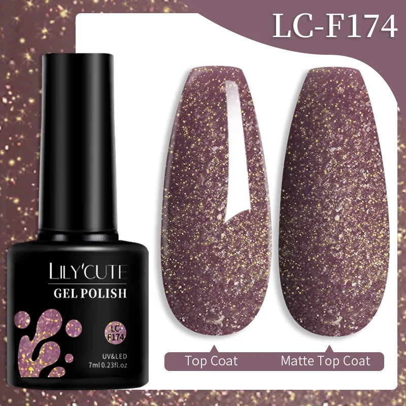 LILYCUTE 7ML Colorful Gel Nail Polish 129 Colors Long Lasting For Manicure Semi Permanent Base Top Coat Nail Art UV Gel Varnish 109