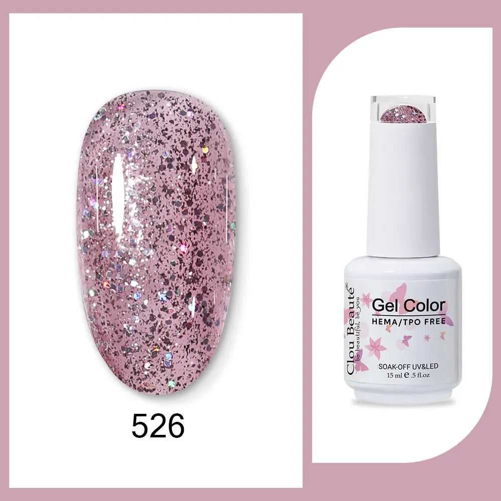 Clou Beaute 15ml Red Black White Green Neon Gel Nail Polish Base Top Coat Velvet Top 400 Colors Semi Permanent Gel Nail Varnish 66