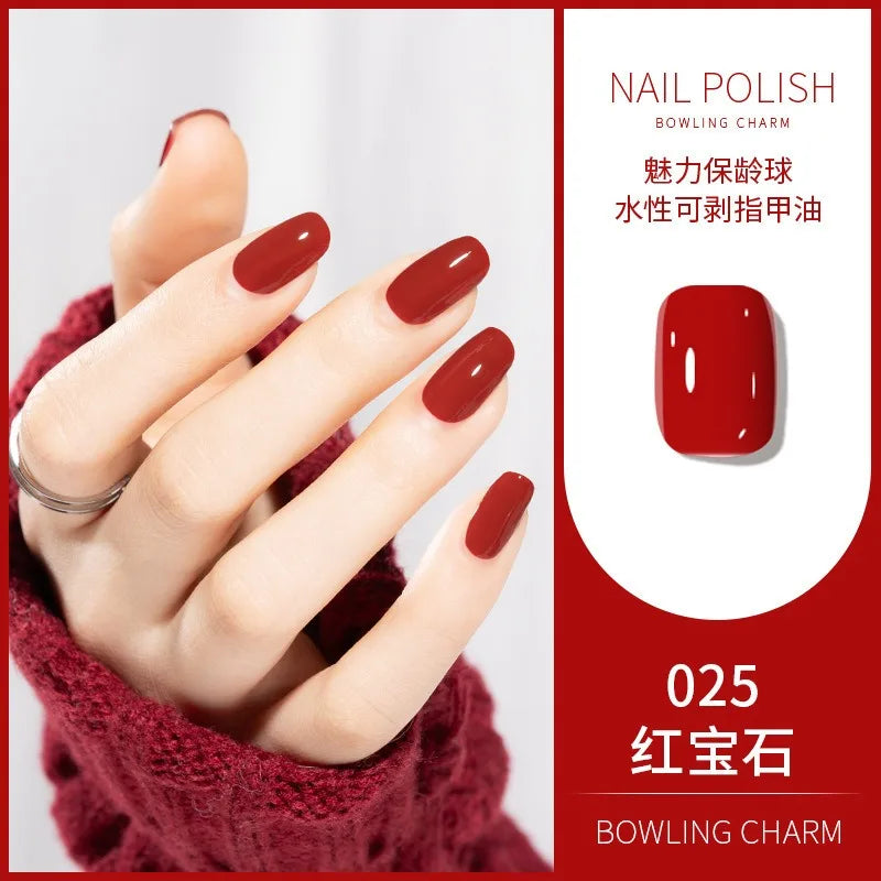 40 Colors New Nail Polish for Summer Water-based Quick Drying Tearable Nail Art Semipermanent Monochrome No Baking Lamp Varnish 15