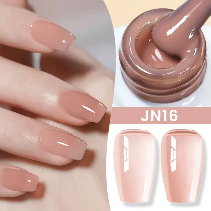 BORN PRETTY Jelly Nude Gel Nail Polish 10ml Light Pink Peach Translucent Color UV Light Cure Gel Varnish Nail Art DIY at Home 88