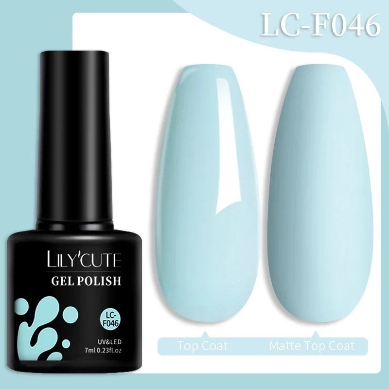 LILYCUTE 7ML Colorful Gel Nail Polish 129 Colors Long Lasting For Manicure Semi Permanent Base Top Coat Nail Art UV Gel Varnish 71