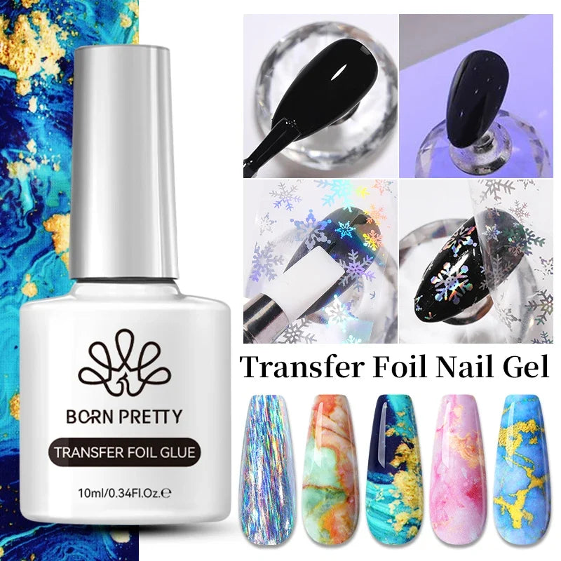 BORN PRETTY 10ml Clear Blooms Gel Polish UV LED Soak Off Nail Art Polish for Spreading Effect Marble Nail Polish Gel Painting 9