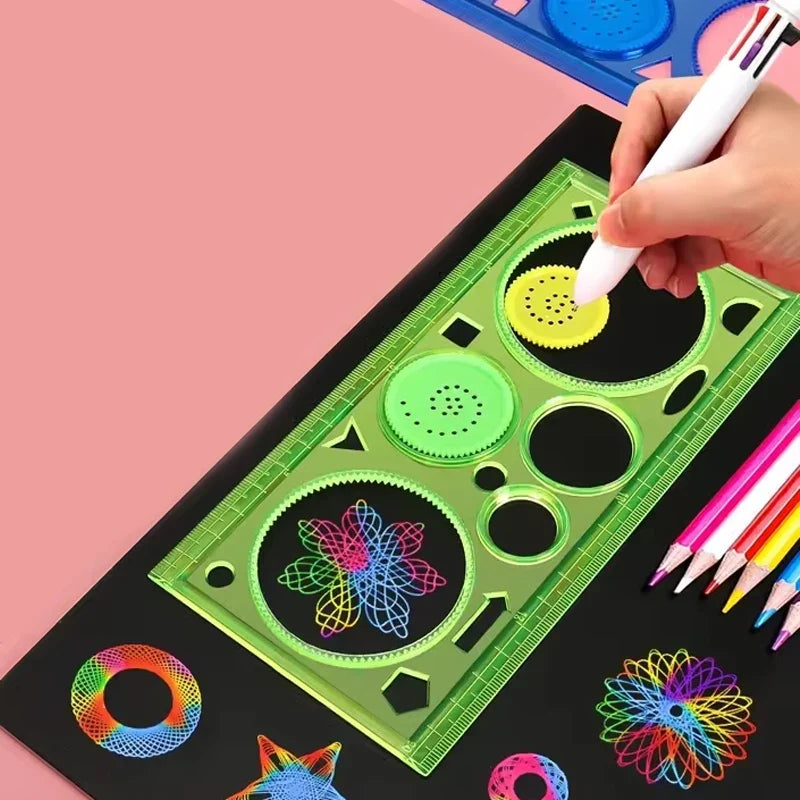 Creative Geometry Spirograph Drawing Stencils Set | Painting Template Art Crafts Kids Educational Toy 1