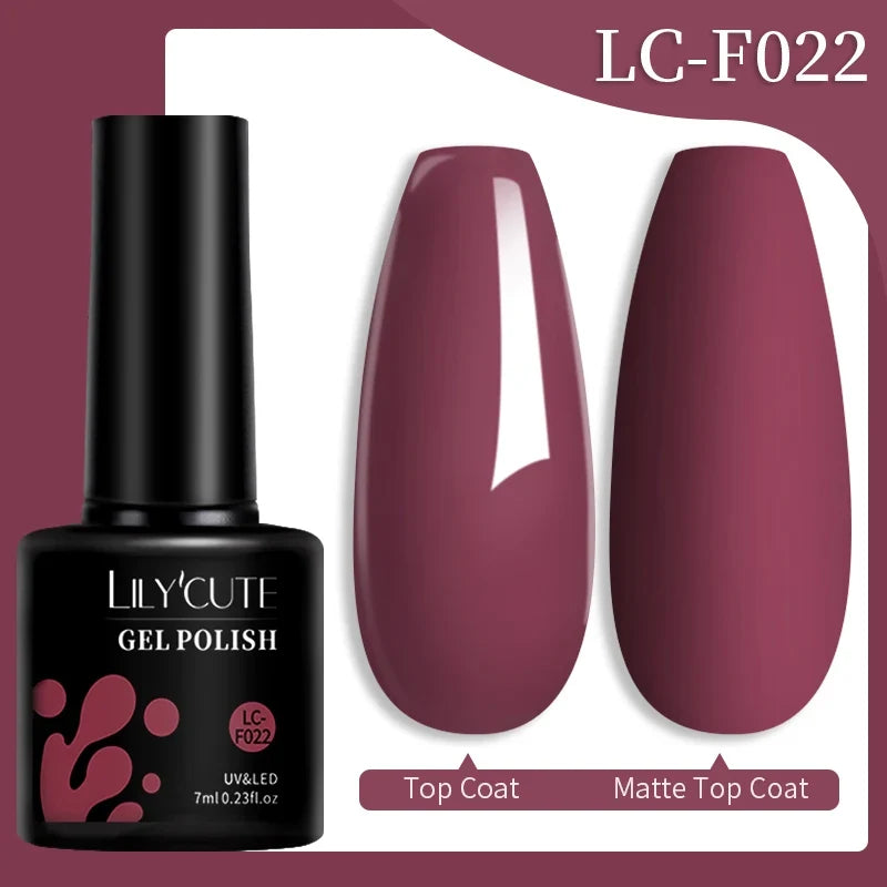 LILYCUTE 7ML Colorful Gel Nail Polish 129 Colors Long Lasting For Manicure Semi Permanent Base Top Coat Nail Art UV Gel Varnish 108
