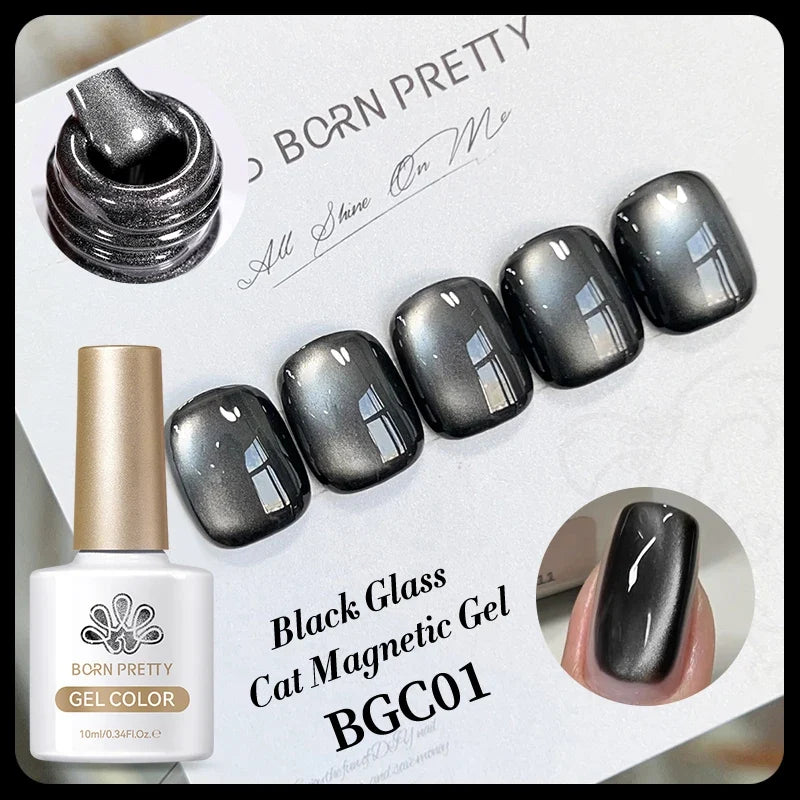 BORN PRETTY 10ml Fruit Purple Grape Cat Magnetic Gel Nail Polish 2025 New Whitening Guava Glass Beads Varnish Nail Supplies 58