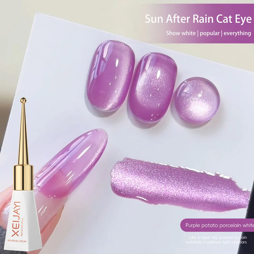 XEIJAYI Pink Cat Eye Gel Nail Polish Ceramic Magnetic Gel UV Semi-permanent Enamels Varnish Nail Supplies For Professionals Gel 6