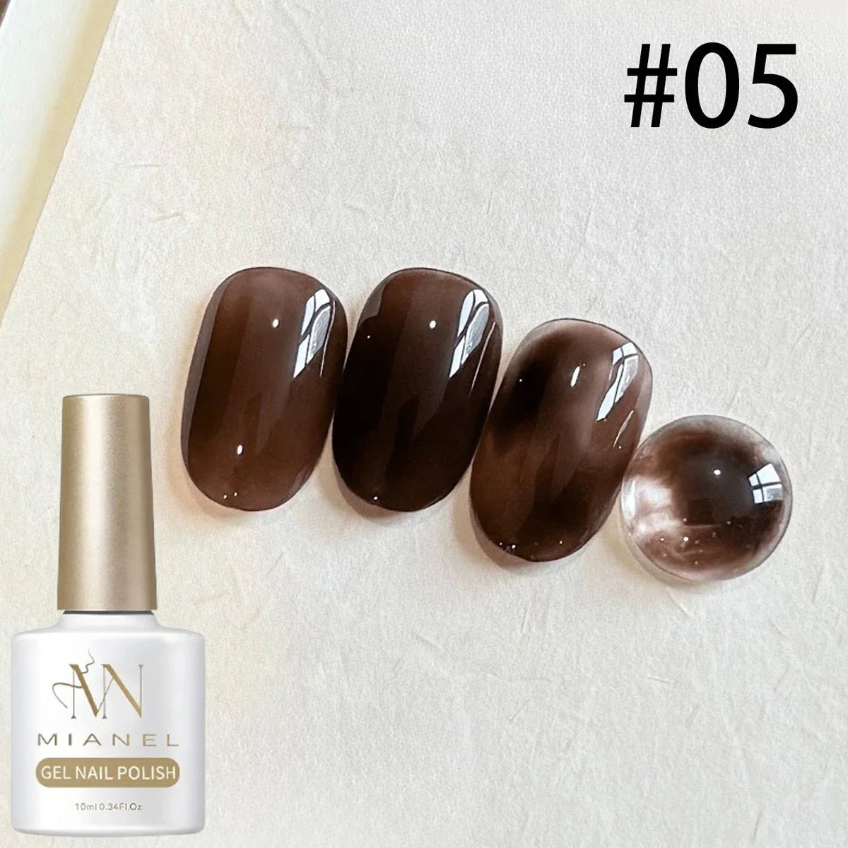 MIANEL 10ML Brown Amber Series Jelly Gel Nail Polish 2026 New Popular Ice Clear Caramel Nail Polish Black Nails 1-6pcs 17