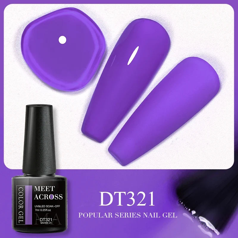 MEET ACROSS 5ml Pink Dried Flower Gel Nail Polish Natural Flower Fairy Nail Art Gel Soak Off UV LED Painting Varnishes For Nails 56