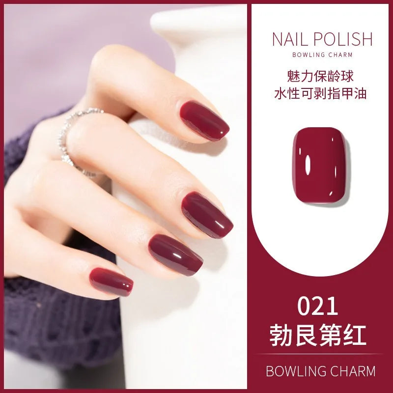 40 Colors New Nail Polish for Summer Water-based Quick Drying Tearable Nail Art Semipermanent Monochrome No Baking Lamp Varnish 20
