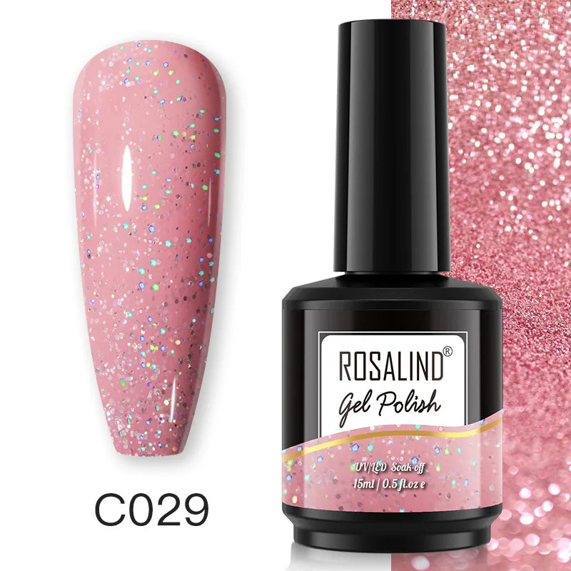 ROSALIND 7ml/15ml Summer Green Gel Nail Polish Semi Permanent Nail Art Manicure Soak Off Top Base Matt Hybrid Varnishes UV Gel 73