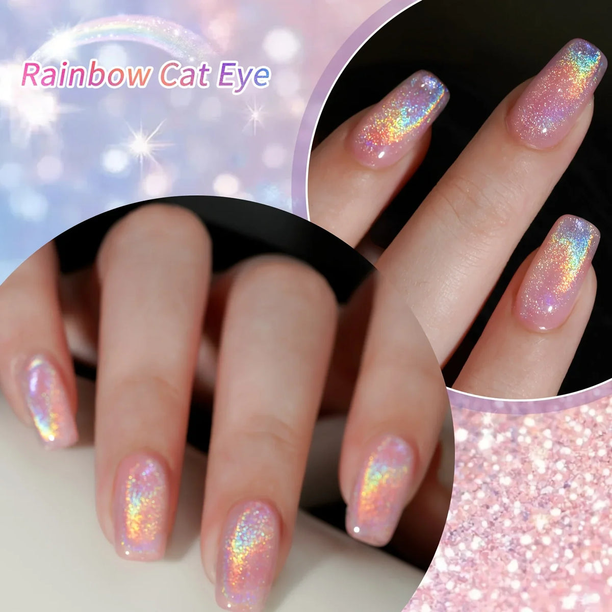 15Ml Rainbow Cat's Eye gel nail polish, UV LED curing, long-acting fast drying nail art gel - ideal gift for women For Spring 6
