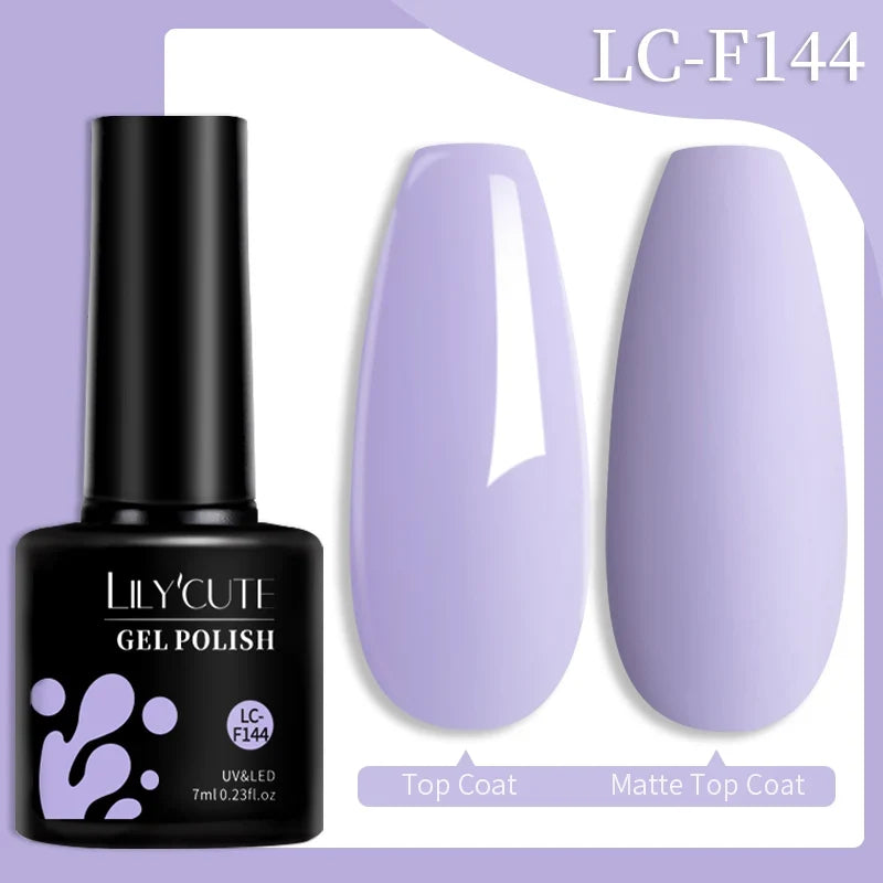 LILYCUTE 7ML Colorful Gel Nail Polish 129 Colors Long Lasting For Manicure Semi Permanent Base Top Coat Nail Art UV Gel Varnish 16