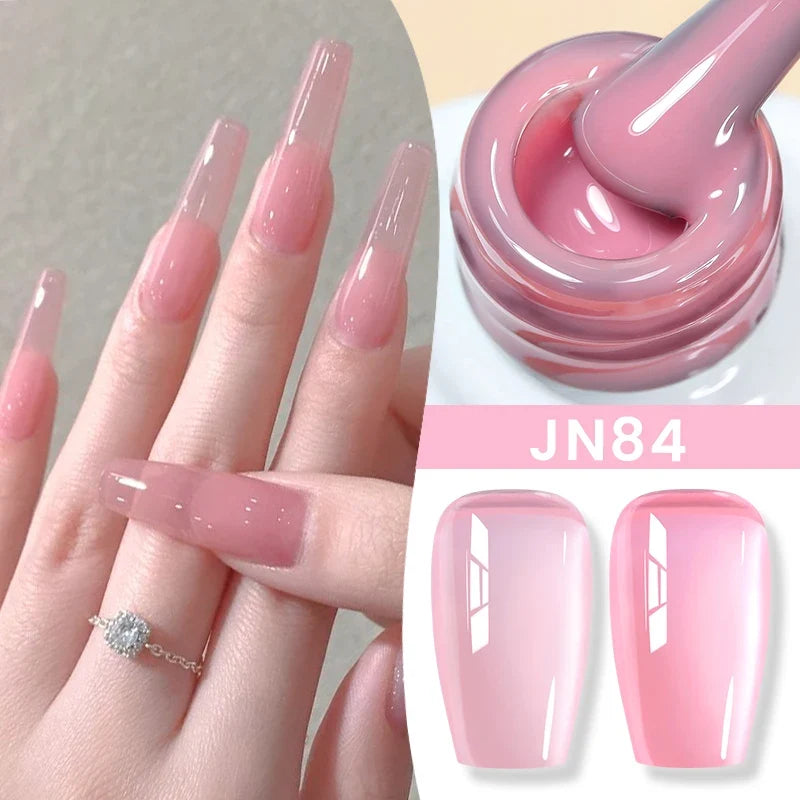 BORN PRETTY Jelly Nude Gel Nail Polish 10ml Light Pink Peach Translucent Color UV Light Cure Gel Varnish Nail Art DIY at Home 31
