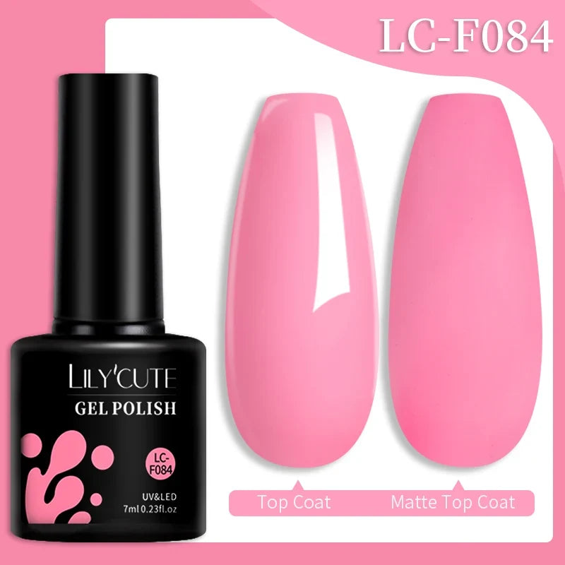 LILYCUTE 7ML Colorful Gel Nail Polish 129 Colors Long Lasting For Manicure Semi Permanent Base Top Coat Nail Art UV Gel Varnish 121