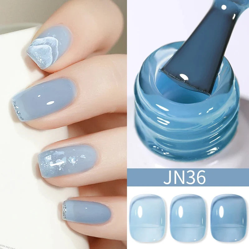 BORN PRETTY 10ml Blood Red Jelly Gel Nail Polish Halloween Nails Art Gel Polish Sheer Translucent Nail Gel for Winter Manicure 61