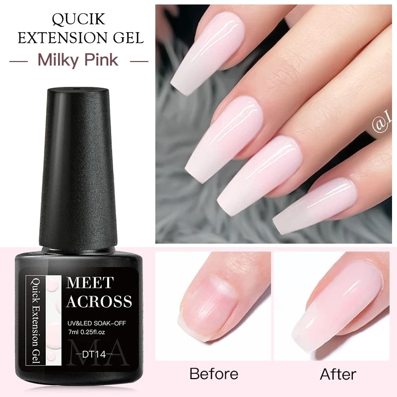 Milky White Nail Extension Gel Clear Nude Building UV Gel For Nails Finger Extensions Form Tips French Nails Manicure Nail Art 51