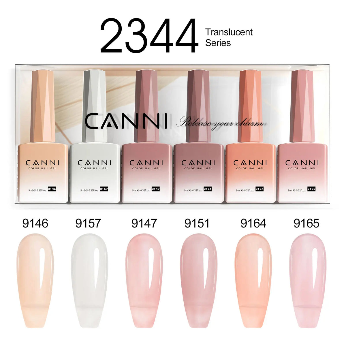 6pcs*9ml CANNI HEMA FREE Nail Gel Polish Set Gorgeous Color Semi Permanent Pigmented Painting Gel Soak off UV LED Gel Nails Kit 25