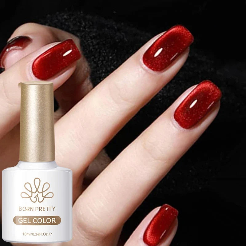 BORN PRETTY 10ml Silver Water Light Cat Magnetic Gel Nail Polish Nail Supplies Vernis Semi Permanent Gel for Fall Winter Nails 81