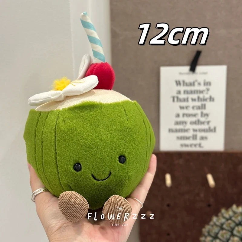 Lemonade Coconut Plush Toy – Very Soft Palm Tree & Red Coral Cartoon Doll, Cute Home Décor & Christmas Gift 9