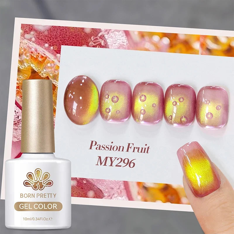 BORN PRETTY 10ml Fruit Purple Grape Cat Magnetic Gel Nail Polish 2025 New Whitening Guava Glass Beads Varnish Nail Supplies 69