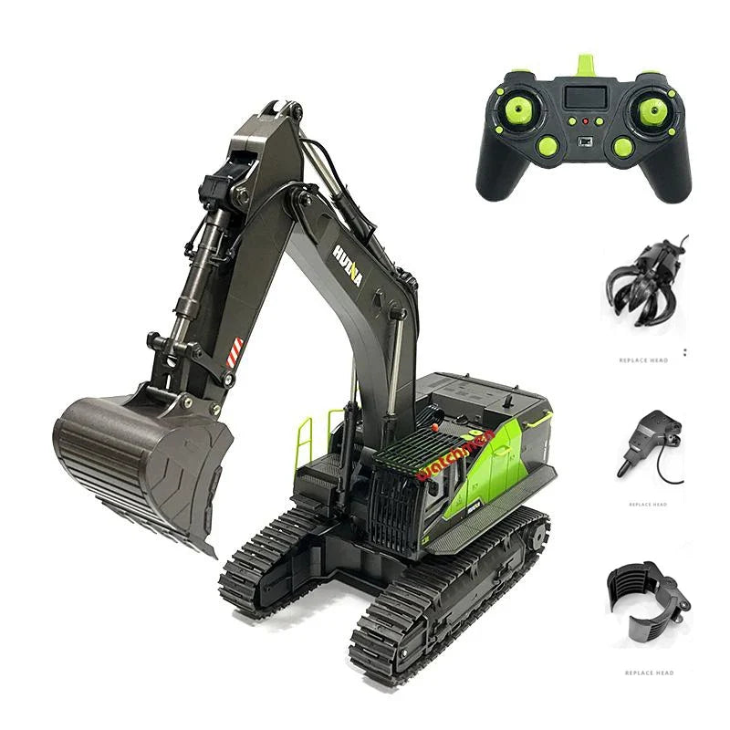 1/14 HUINA 1593 582 RC Excavator Dumper Truck crawler Alloy Tractor Loader 2.4G Radio Controlled Car Engineering toy for boy 8