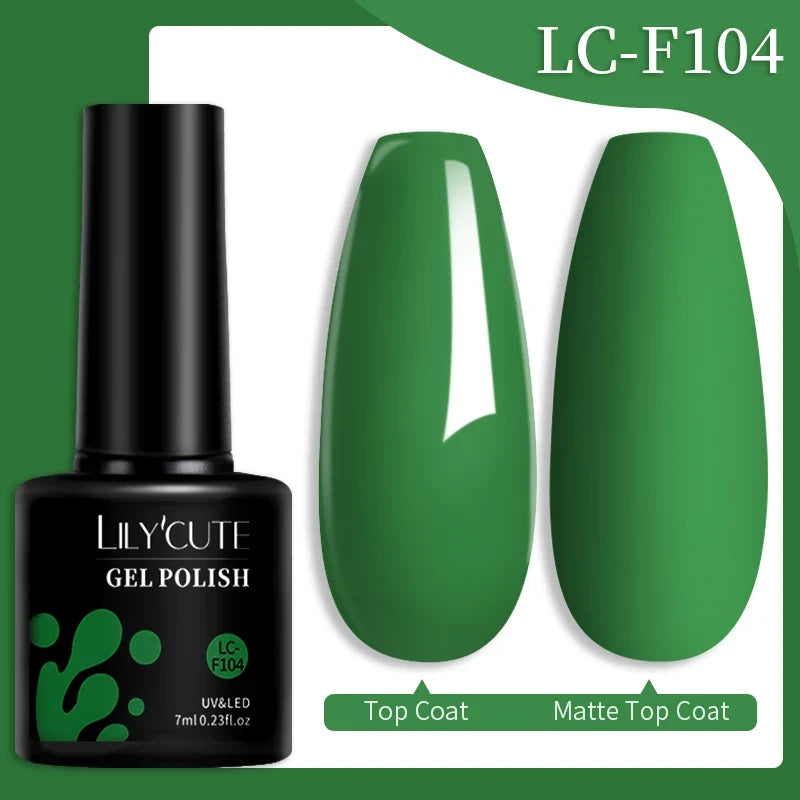 LILYCUTE 7ML Colorful Gel Nail Polish 129 Colors Long Lasting For Manicure Semi Permanent Base Top Coat Nail Art UV Gel Varnish 12