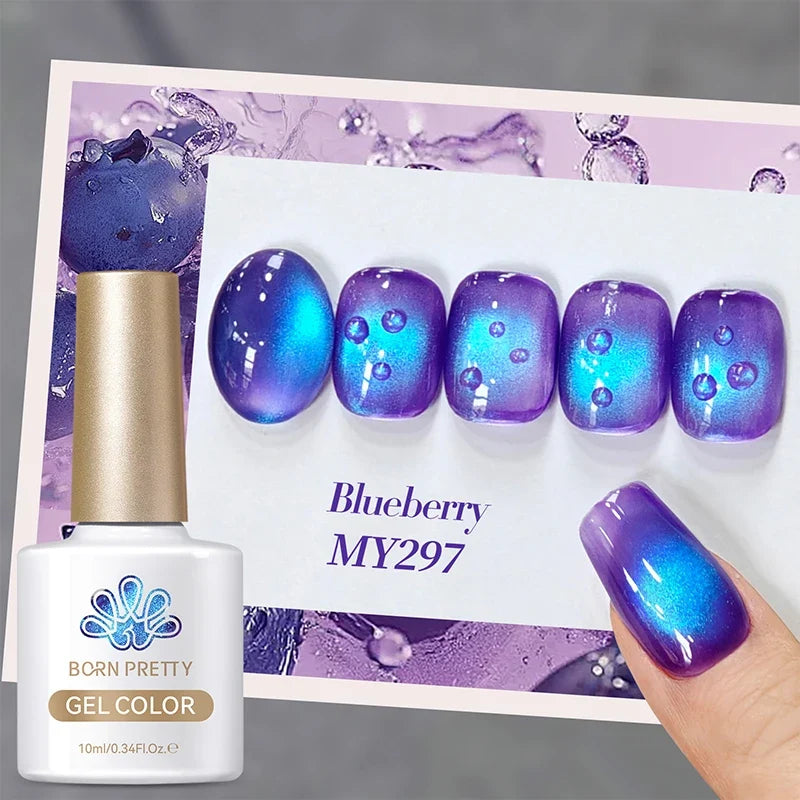 BORN PRETTY 10ml Fruit Purple Grape Cat Magnetic Gel Nail Polish 2025 New Whitening Guava Glass Beads Varnish Nail Supplies 17