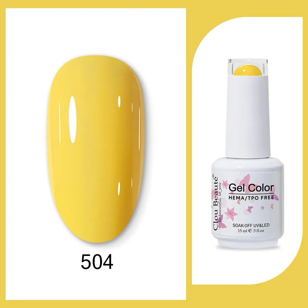 Clou Beaute 15ml Red Black White Green Neon Gel Nail Polish Base Top Coat Velvet Top 400 Colors Semi Permanent Gel Nail Varnish 58