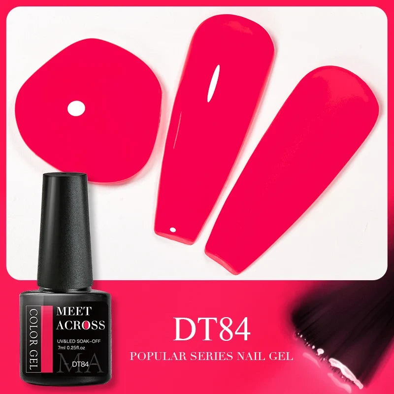 MEET ACROSS 5ml Pink Dried Flower Gel Nail Polish Natural Flower Fairy Nail Art Gel Soak Off UV LED Painting Varnishes For Nails 7